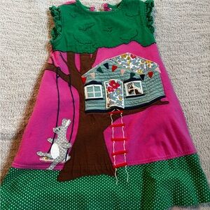 Mini Boden Green and Pink Dress